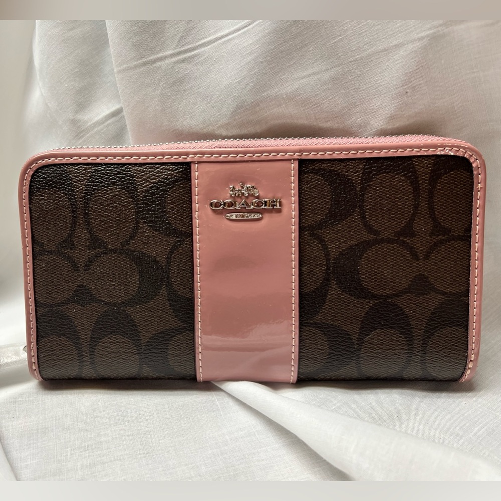 Coach Wallet - Brand new full zip wallet. - brown/rose color